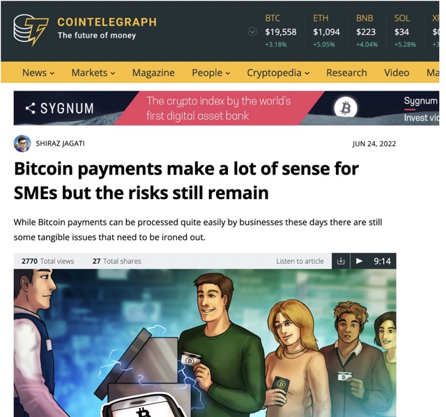24.06.2022 Cointelegraph